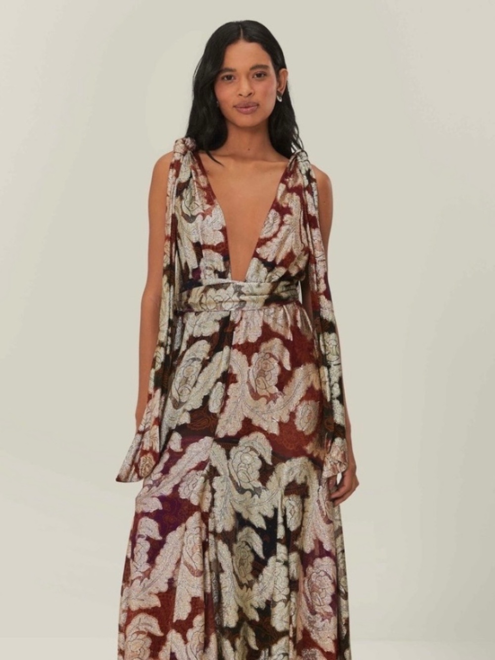 Farm Rio Lamé Jacquard Maxi Dress - Picture 11 of 11